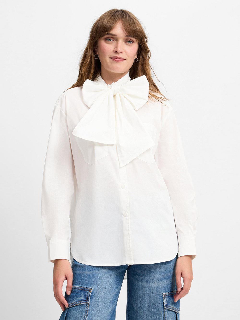 Marie Lund Collection Bluse Damen Baumwolle weiß, L