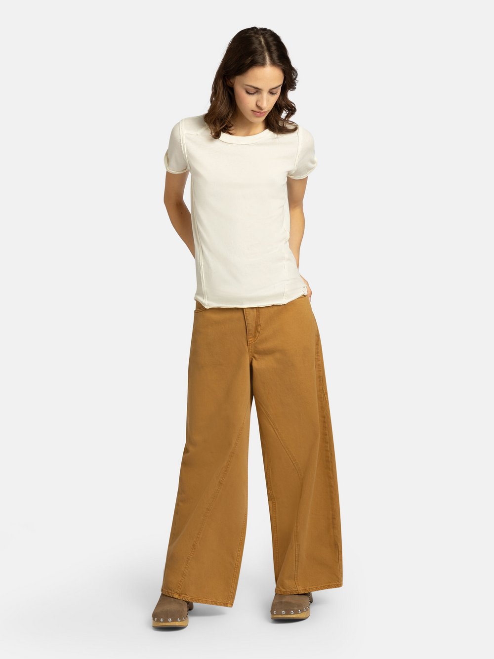 Free People Jeans Damen Baumwolle braun, 26