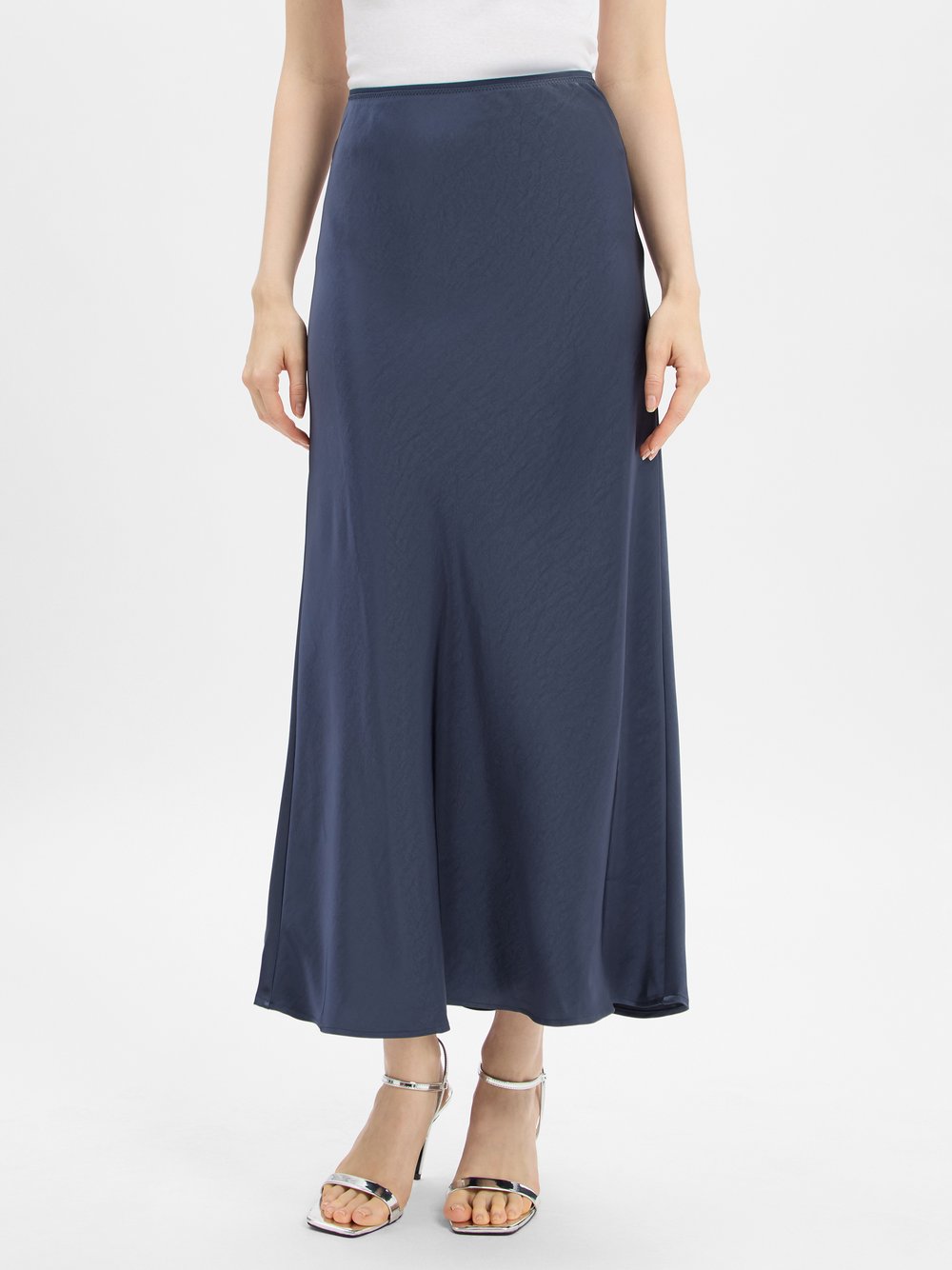 Neo Noir Satin-Maxirock Damen blau, 36