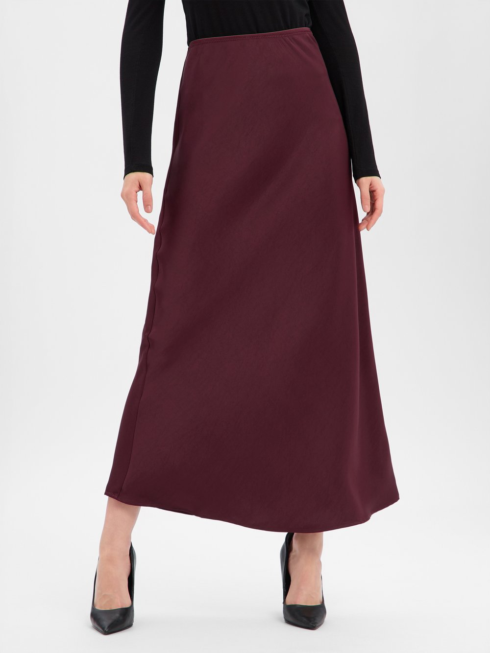 Neo Noir Satin-Maxirock Damen lila, 36