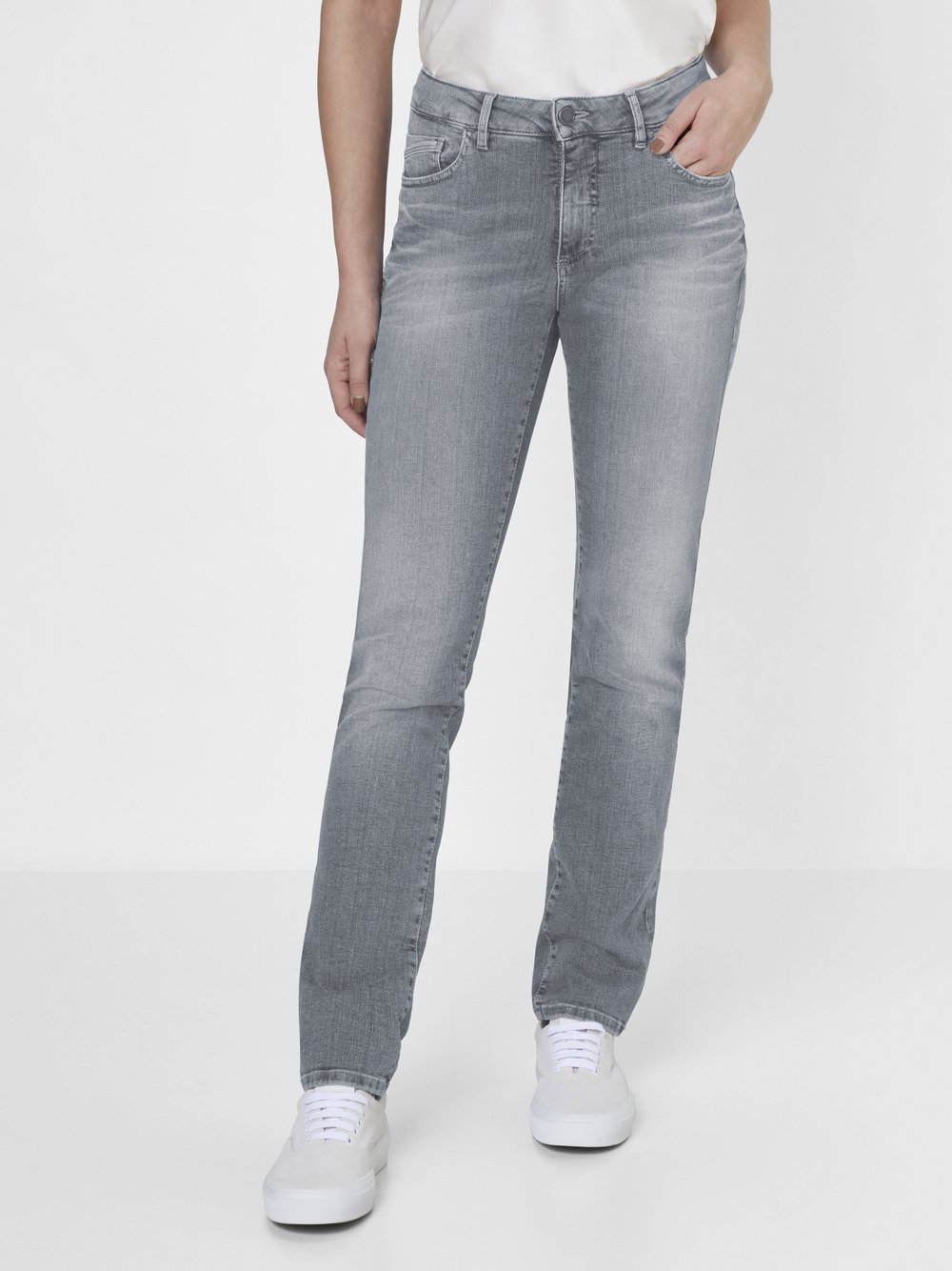 Paddock`s 5-Pocket Jeans Damen Baumwolle grau, 40-34