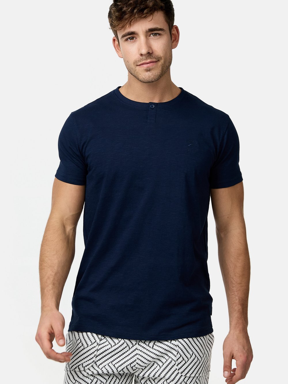 Indicode T-Shirt Herren Baumwolle blau, XL