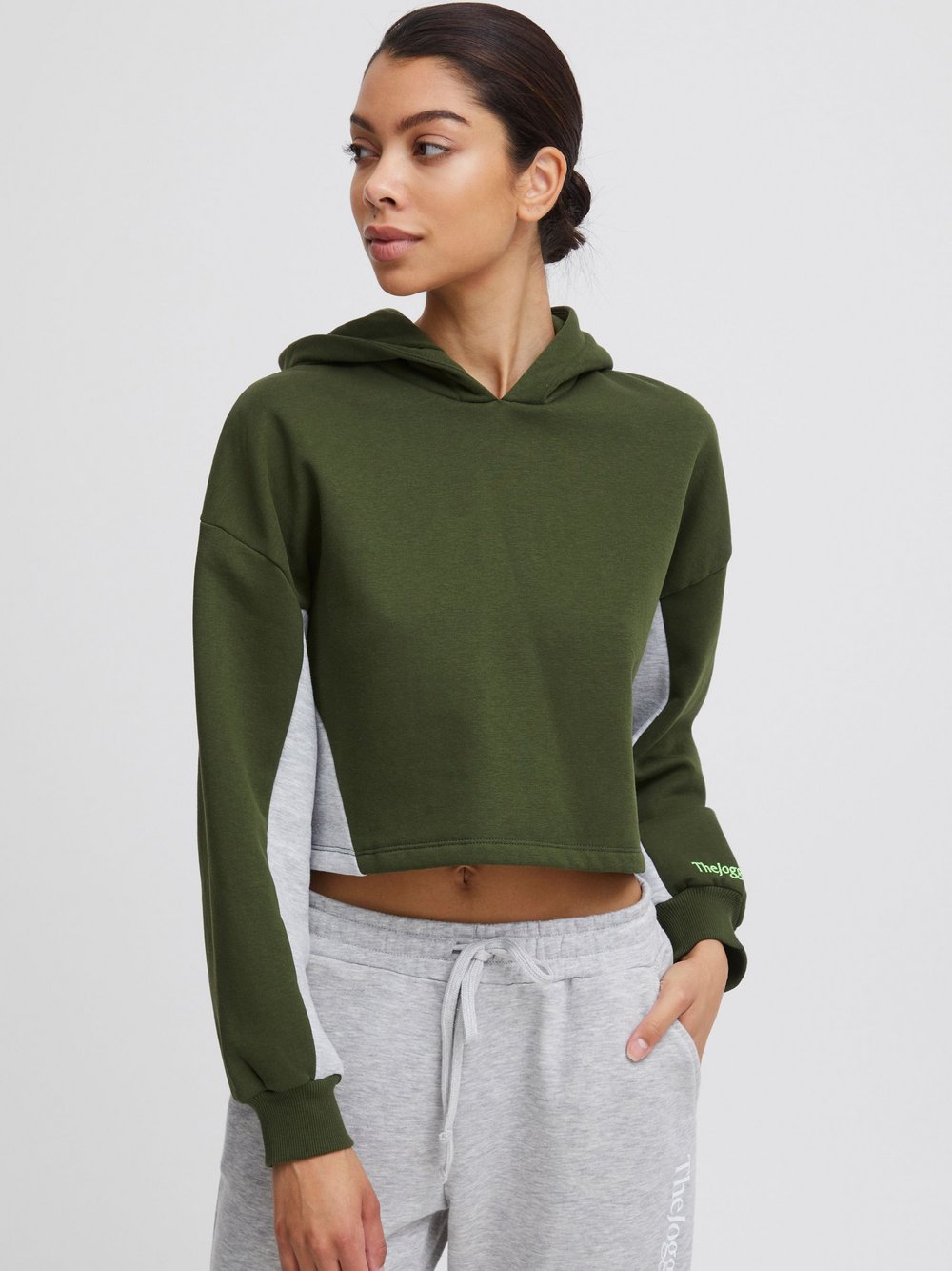 TheJoggConcept. Hoodie Damen Baumwolle grün, L