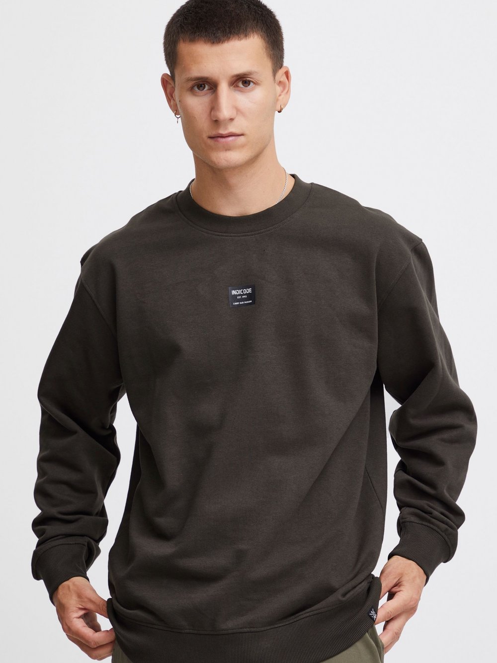 Indicode Sweatshirt Herren Baumwolle braun, L