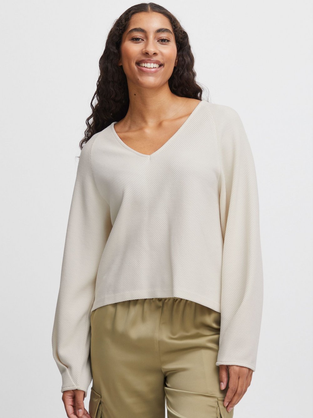 B.Young Pullover Damen Baumwolle weiß, XXL