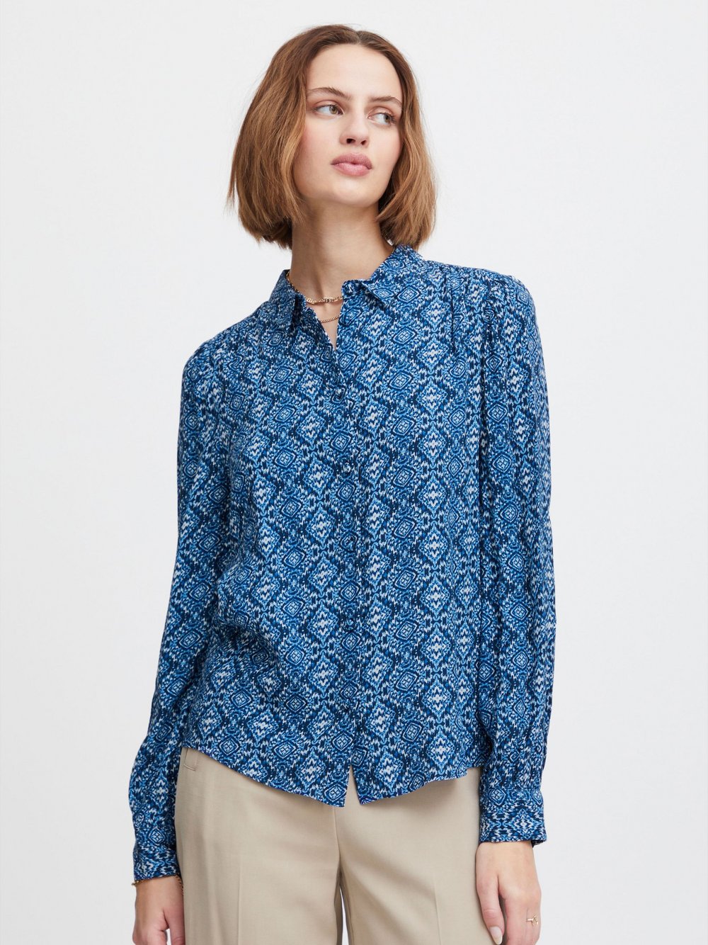 Atelier Rêve Bluse Damen blau gemustert, 34