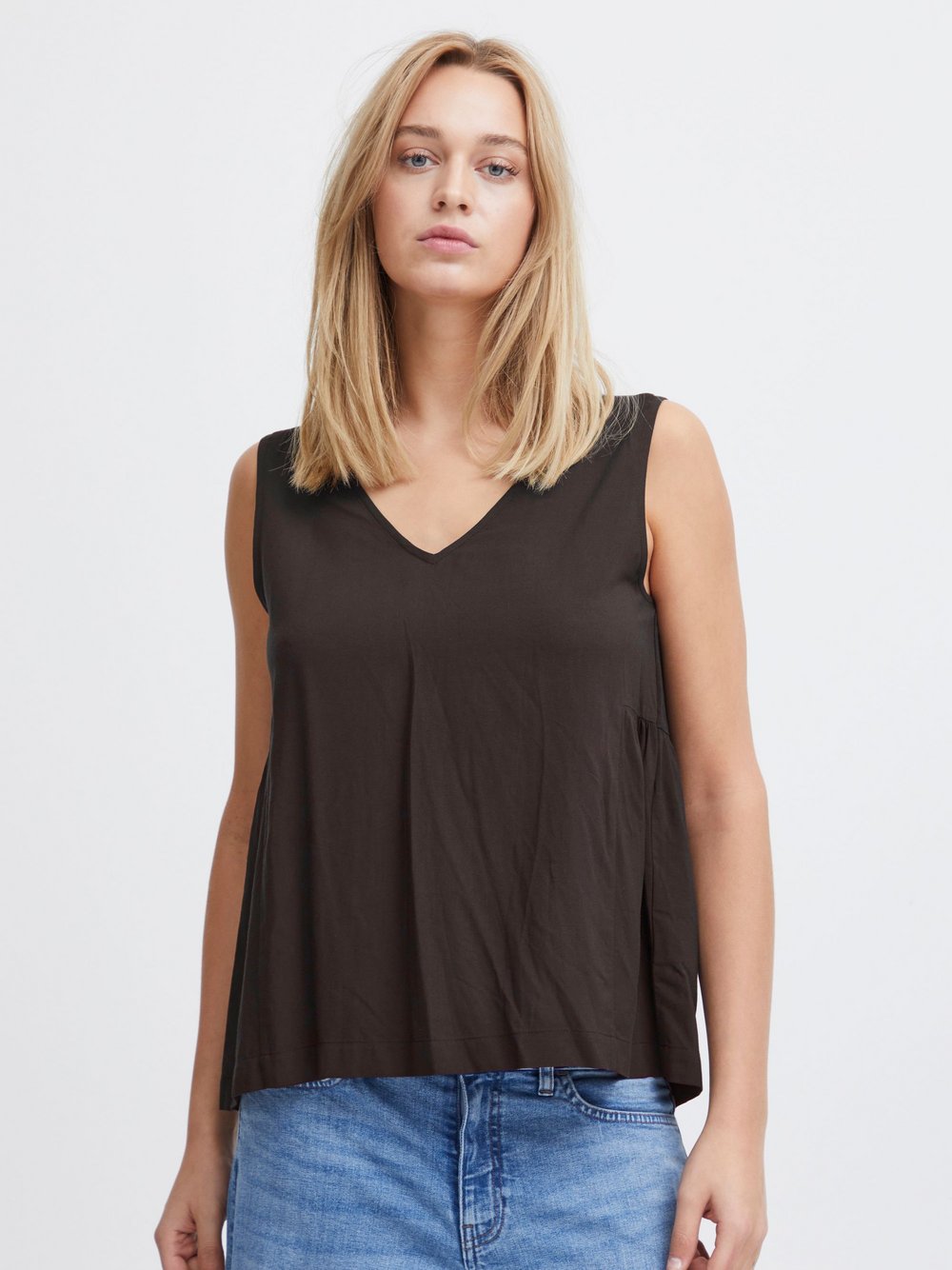 Ichi Shirttop Damen Viskose braun, 38