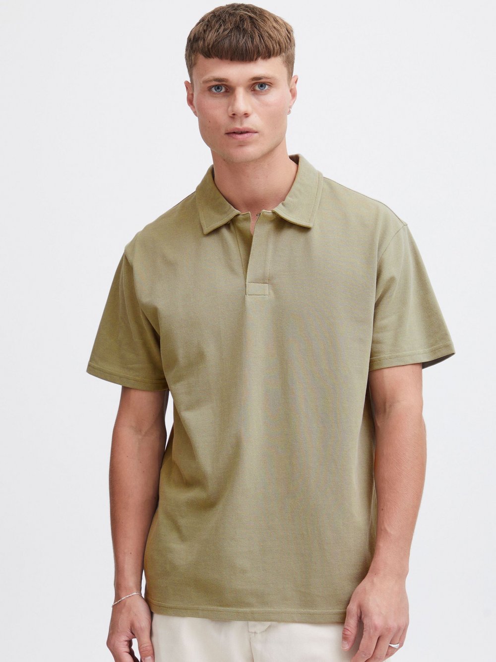 Solid Poloshirt Herren Baumwolle grün, XXL