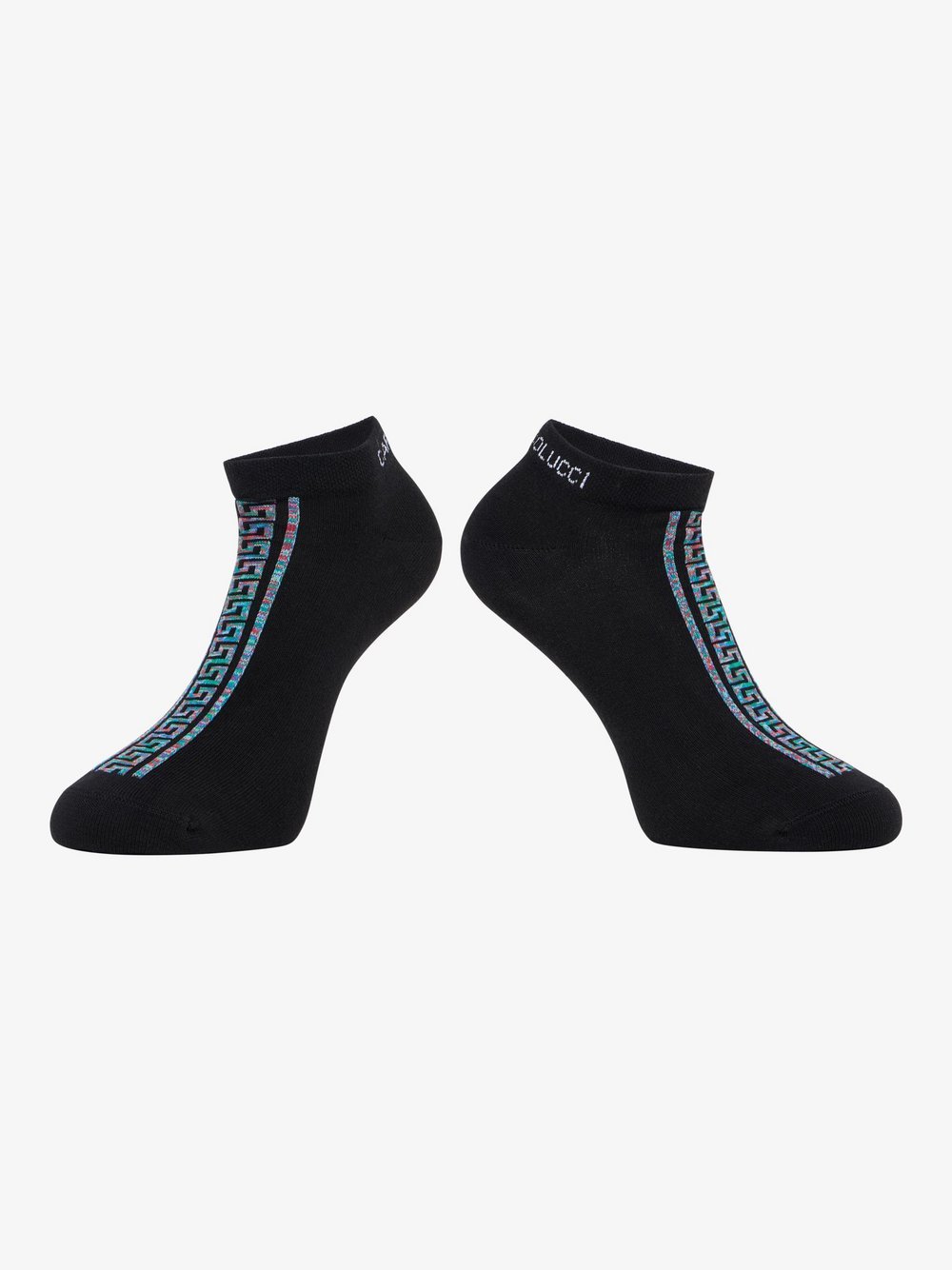 Carlo Colucci Sneakersocken  Herren Baumwolle schwarz gemustert, 43-46