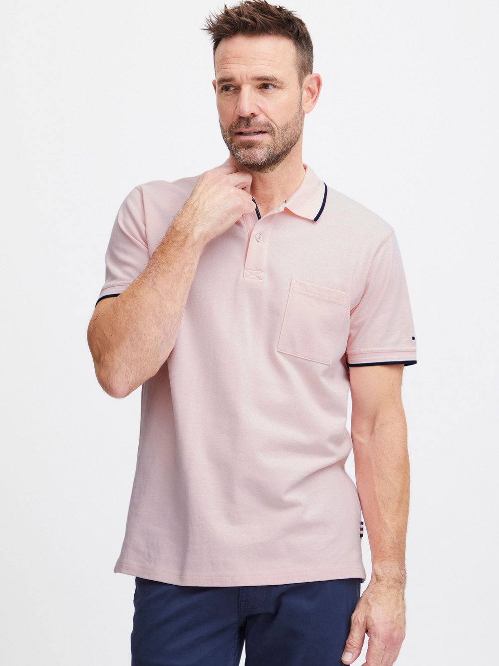 FQ1924 Poloshirt Herren Baumwolle pink, M