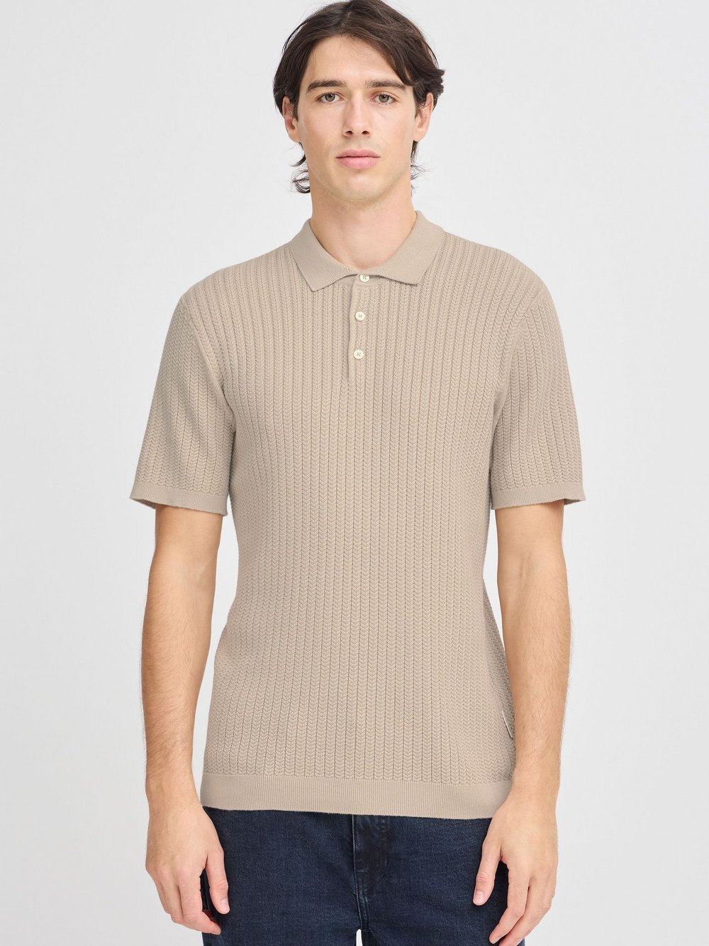 CASUAL FRIDAY Poloshirt Herren Baumwolle beige, XXXL