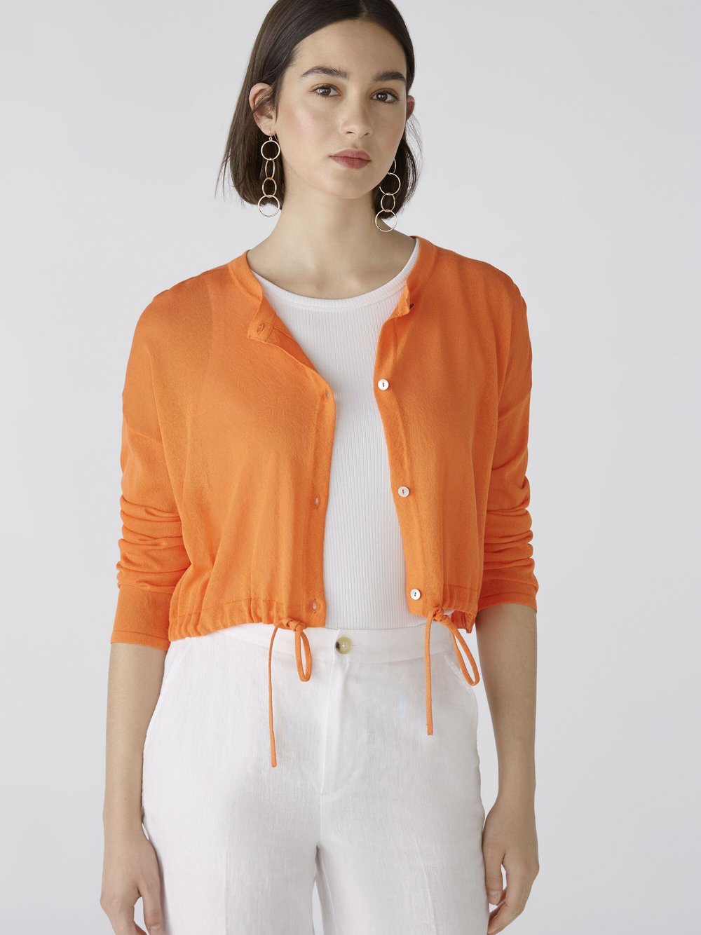 Oui Strickjacke Damen Viskose orange, 38