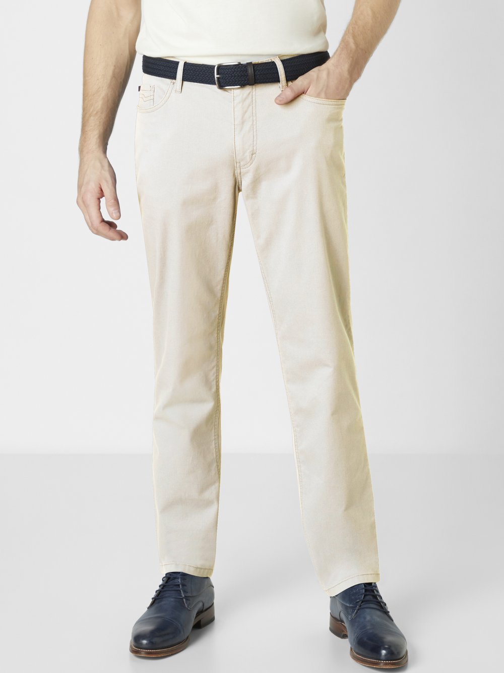 Redpoint 5-Pocket Hose Herren Baumwolle beige bedruckt, 35-34