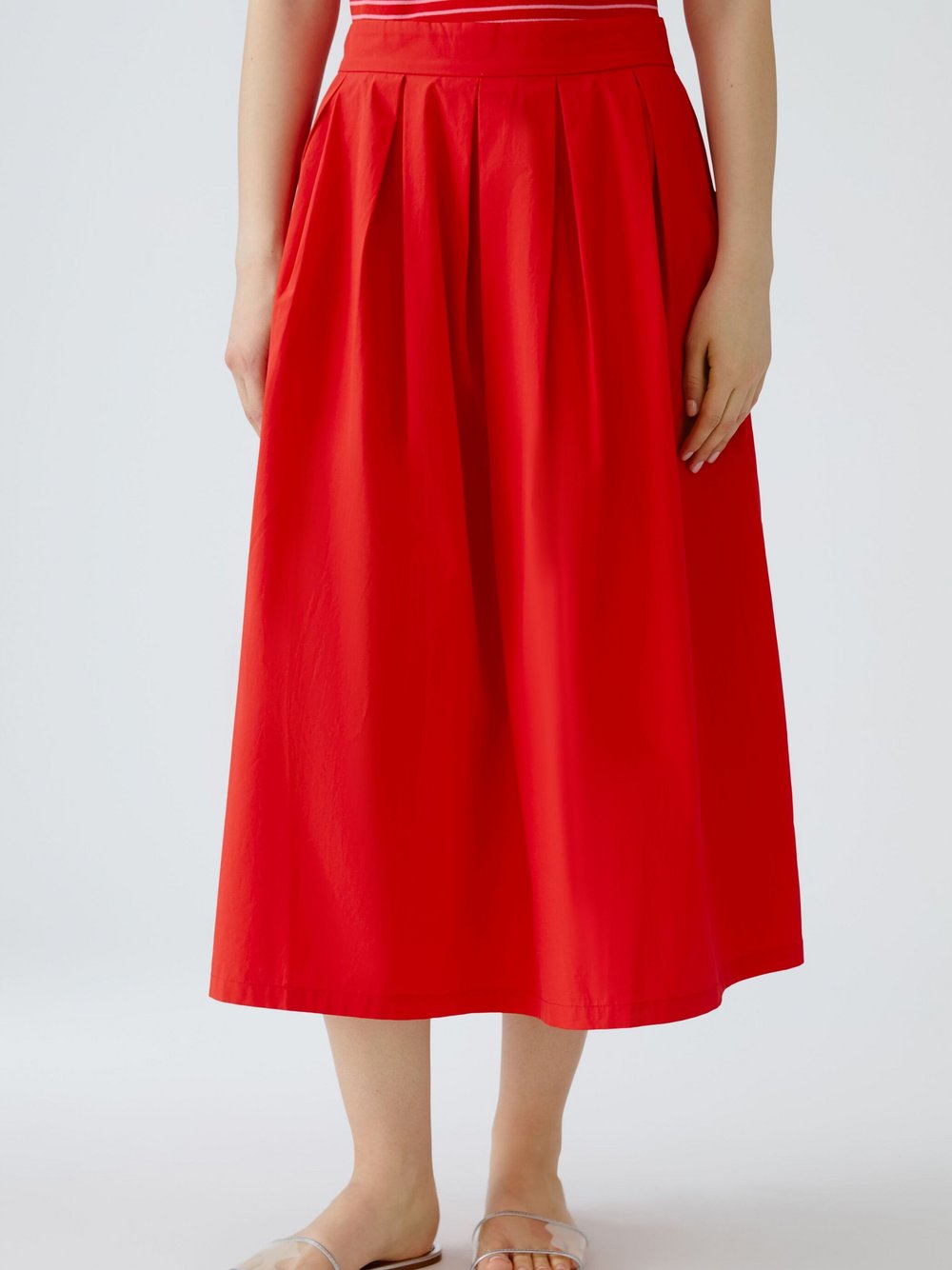Oui A-Linien-Rock Damen Baumwolle rot, 34