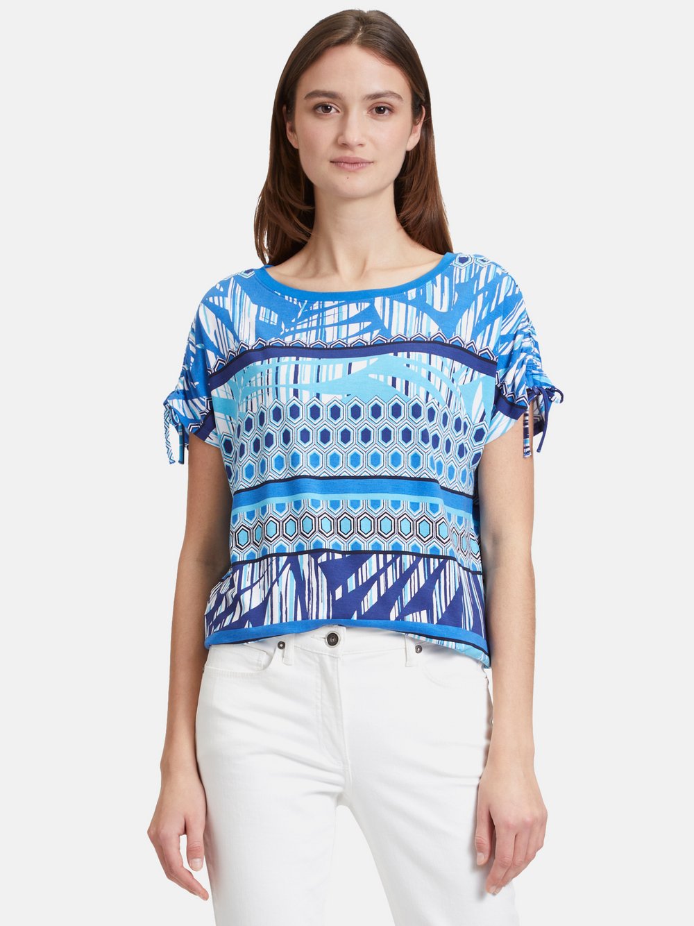 Betty Barclay Casual-Shirt Damen Viskose blau gestreift, 46