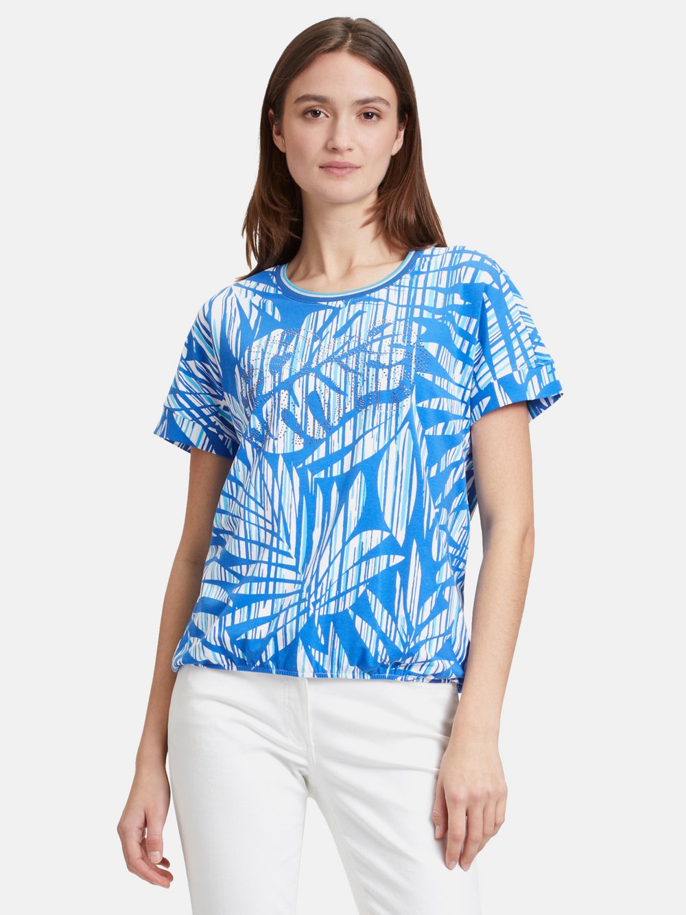 Betty Barclay Casual-Shirt Damen Baumwolle blau bedruckt, 38