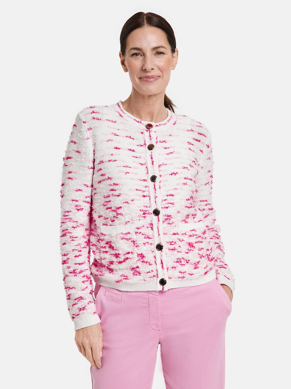 Gerry Weber Strickjacke Damen Baumwolle mehrfarbig gemustert, 44