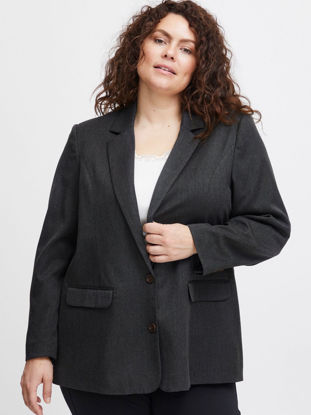 fransa Blazer Damen Baumwolle grau, 44