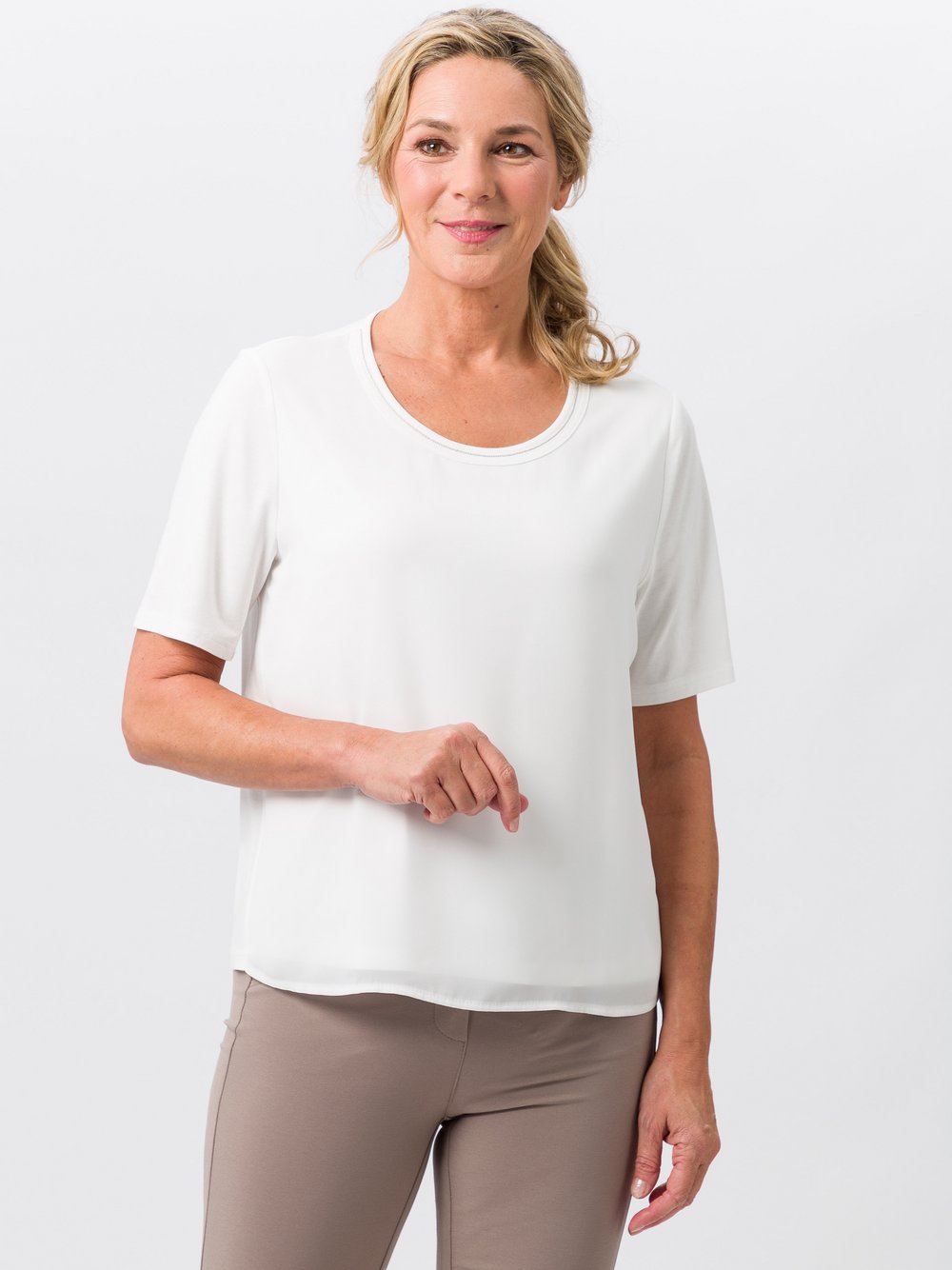 Frank Walder Blusenshirt Damen Viskose weiß, 46