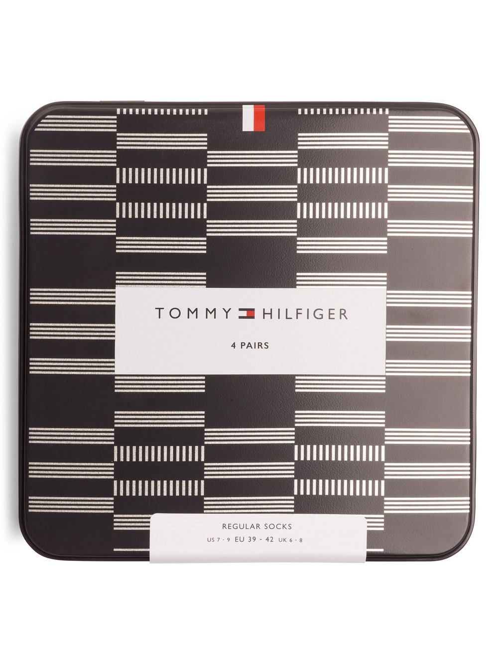 Tommy Hilfiger Socken im 4er-Pack Herren Baumwolle schwarz gemustert, 39-42