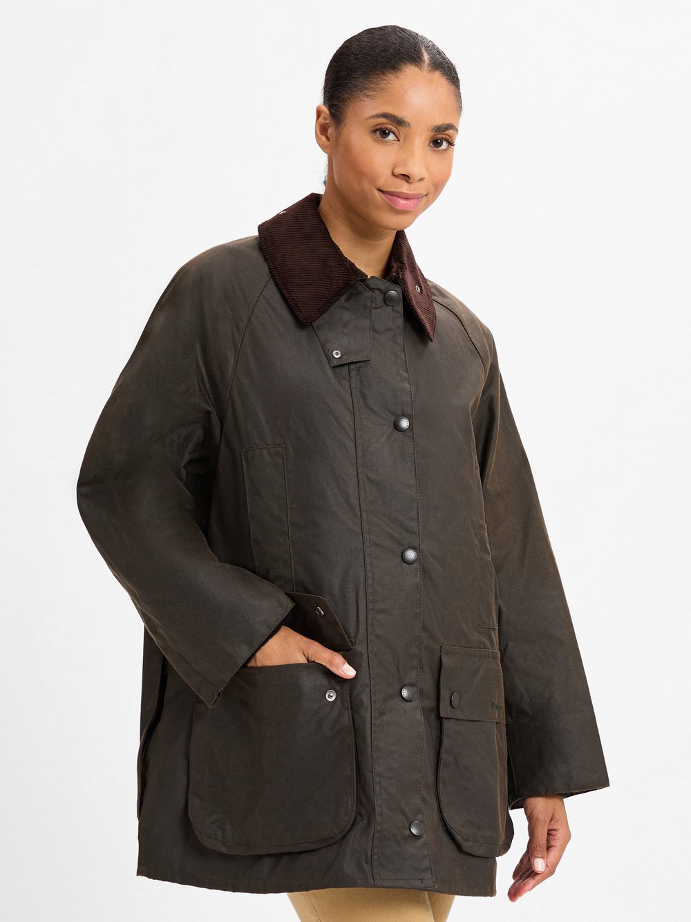 Barbour Übergangsjacke Damen Baumwolle grün, 44