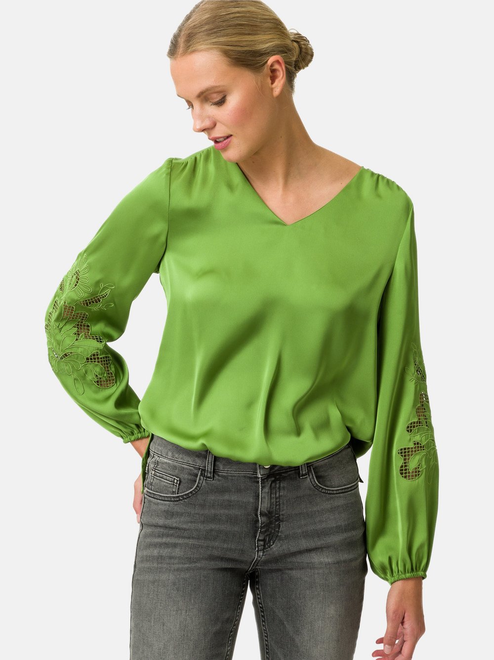 zero Satinbluse Damen grün, 36