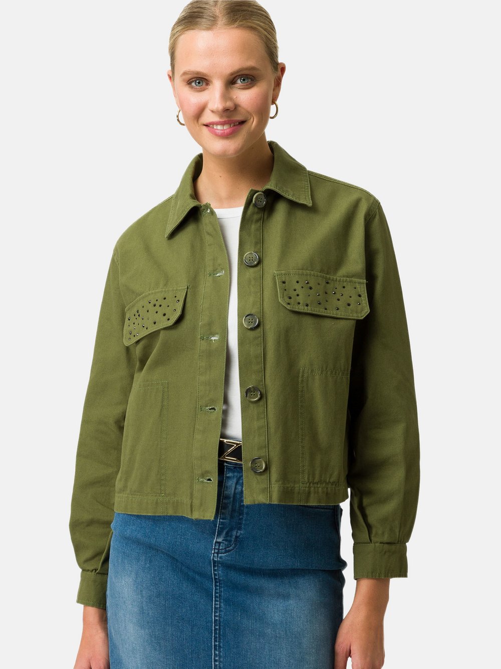 zero Jacke Damen Baumwolle grün, 38