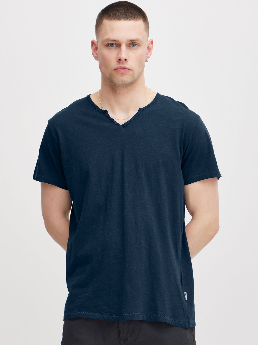 BLEND T-Shirt Herren Baumwolle blau meliert, L