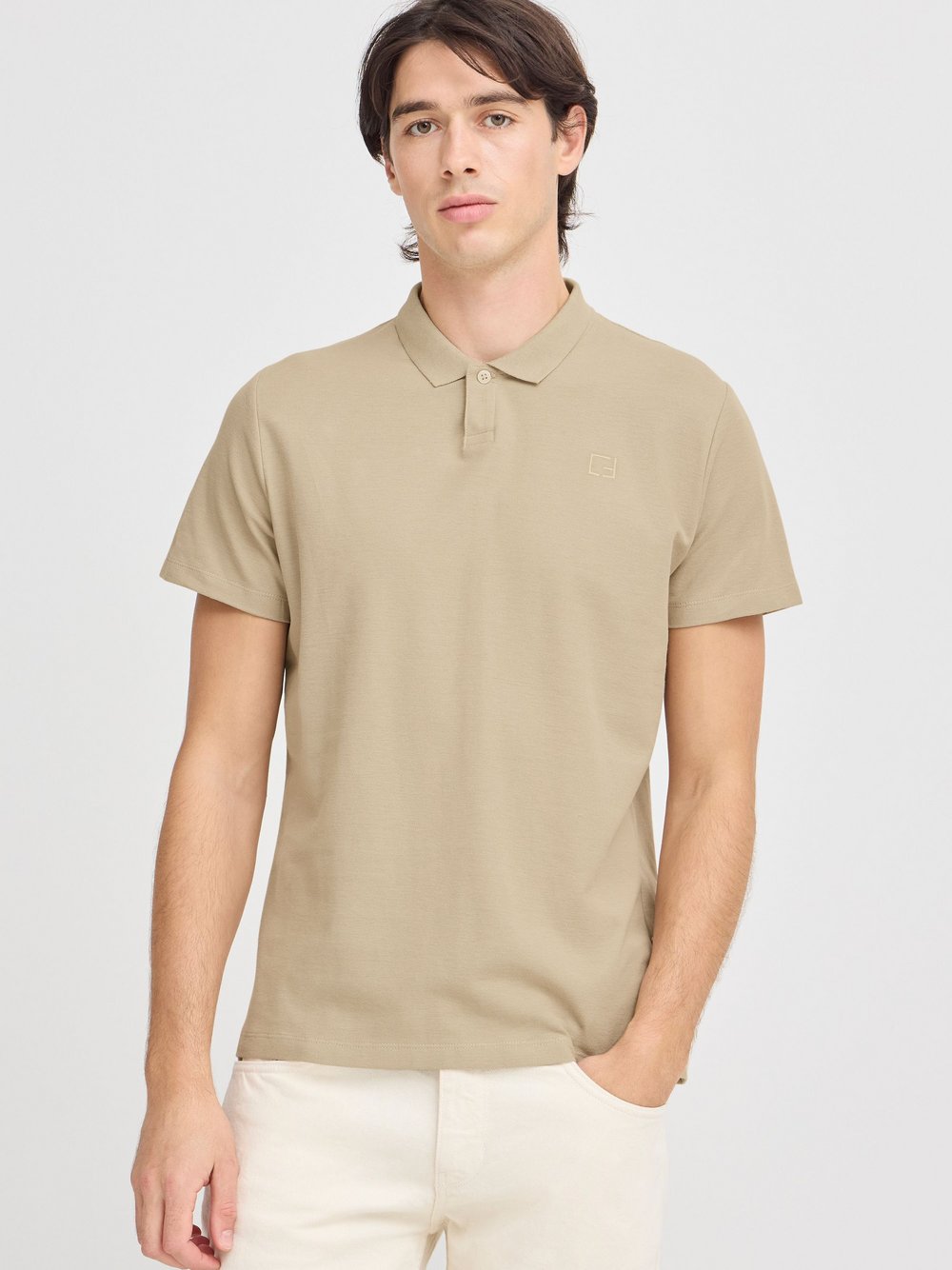 CASUAL FRIDAY Poloshirt Herren Baumwolle beige, XXXL