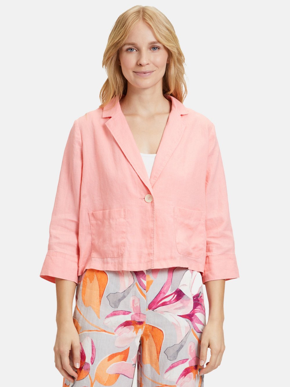 Betty Barclay Sommerblazer Damen Leinen rosa, 44