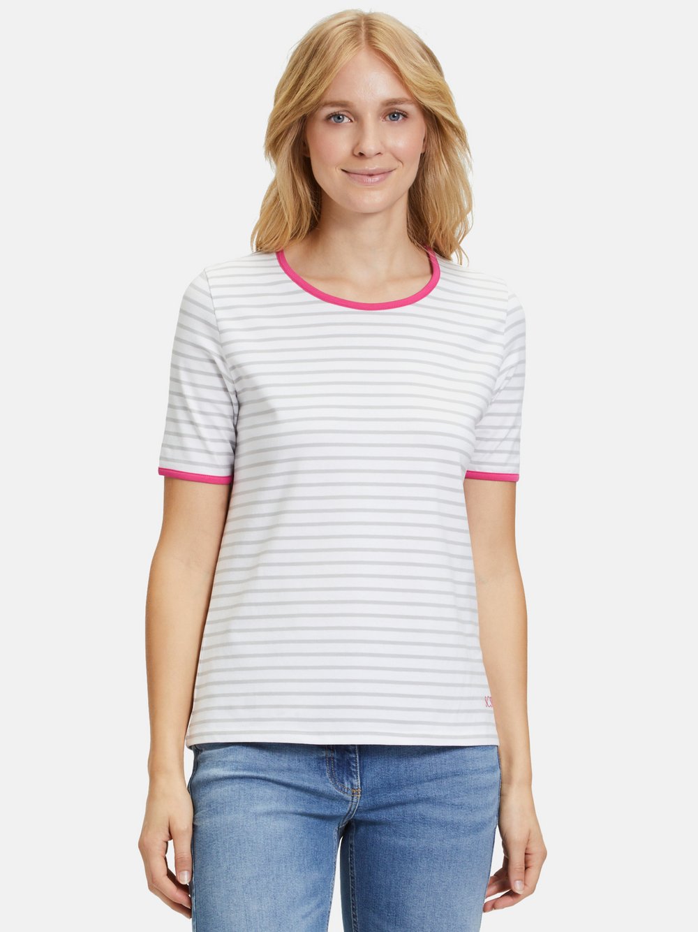 Betty Barclay Ringelshirt Damen Baumwolle weiß gestreift, 46