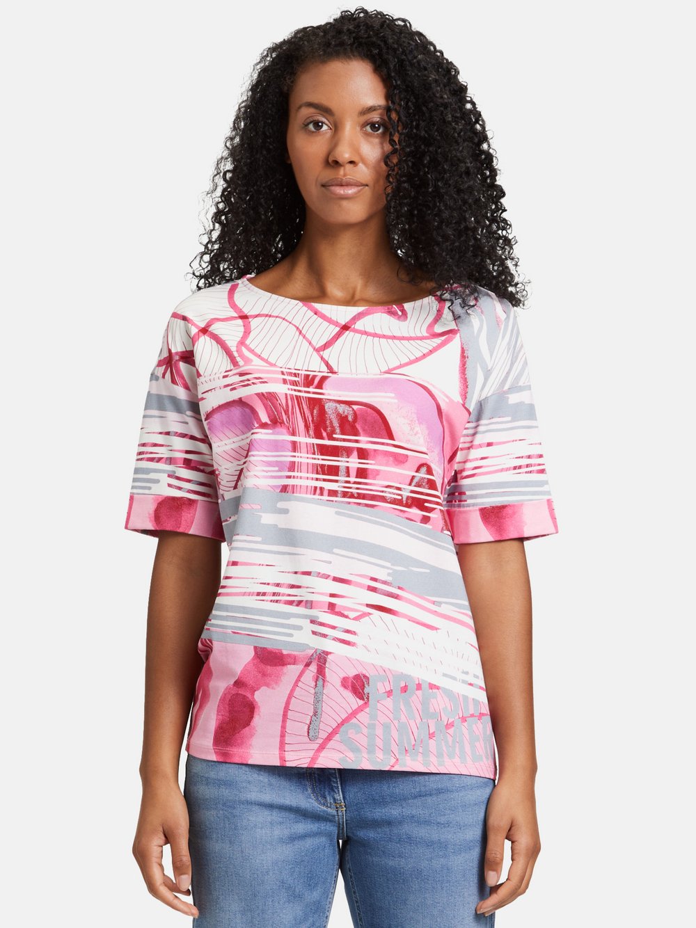 Betty Barclay Printshirt Damen Baumwolle rosa gemustert, 38