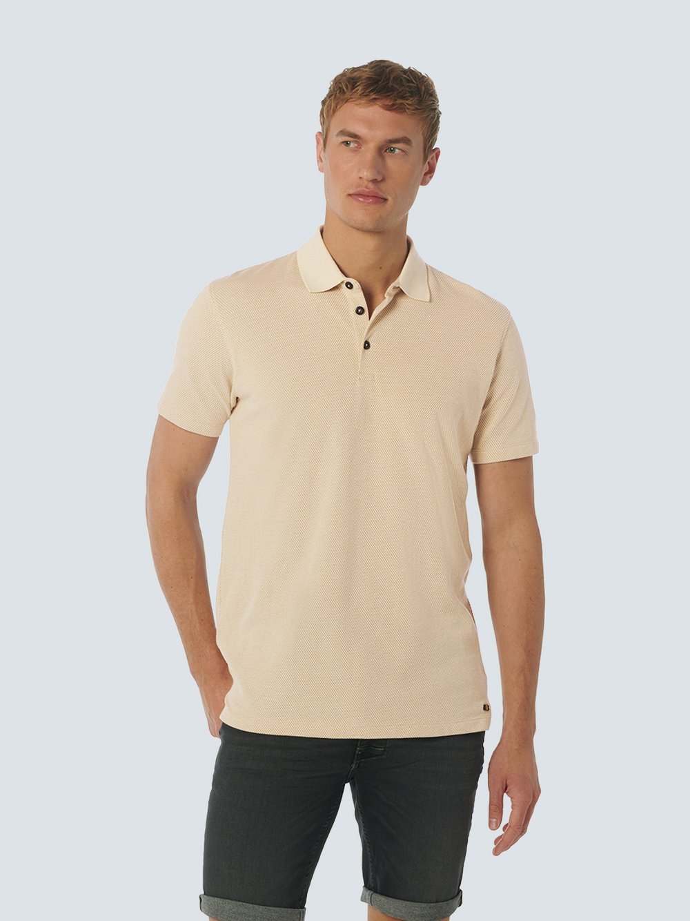 No Excess Jacquard-Polo Herren Baumwolle braun, XXL