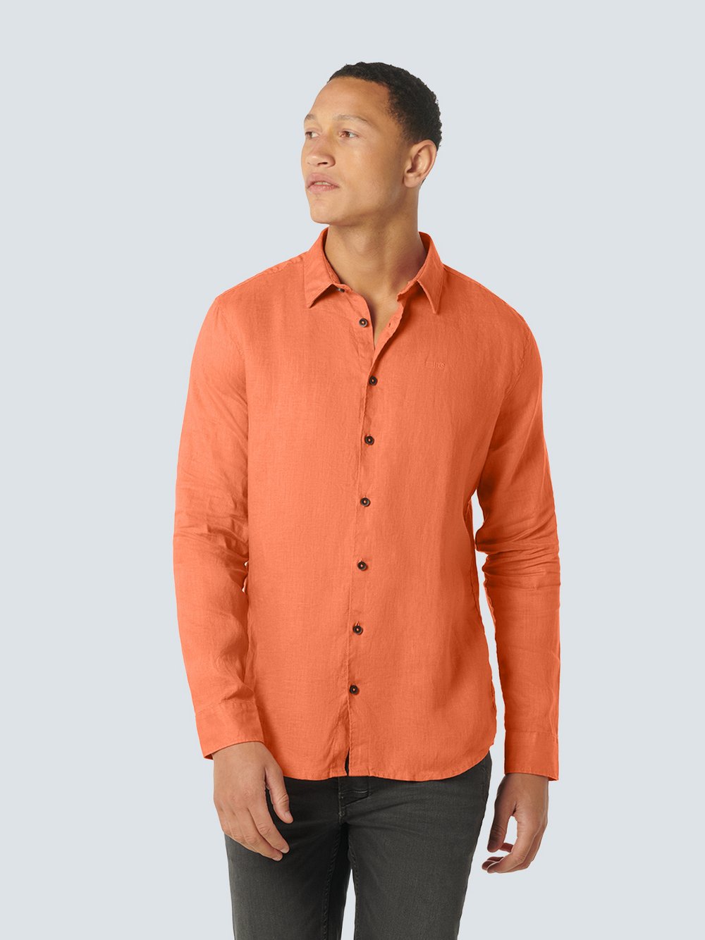 No Excess Leinenhemd Herren Regular Fit orange, M