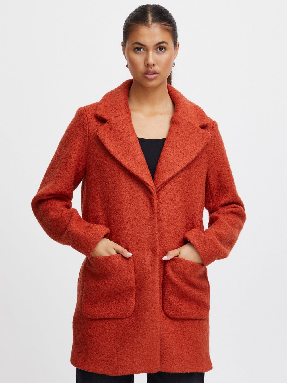 Ichi Wollmantel Damen orange, 38