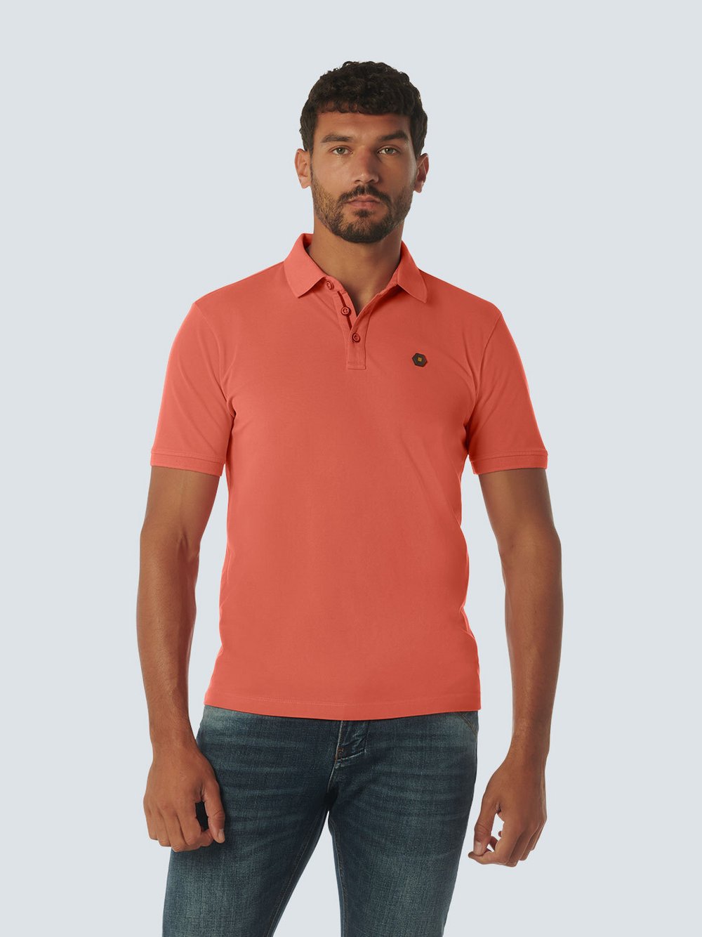 No Excess Klassisches Polo Herren Baumwolle orange, XXL