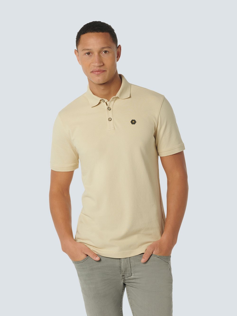 No Excess Klassisches Polo Herren Baumwolle beige, XXXL