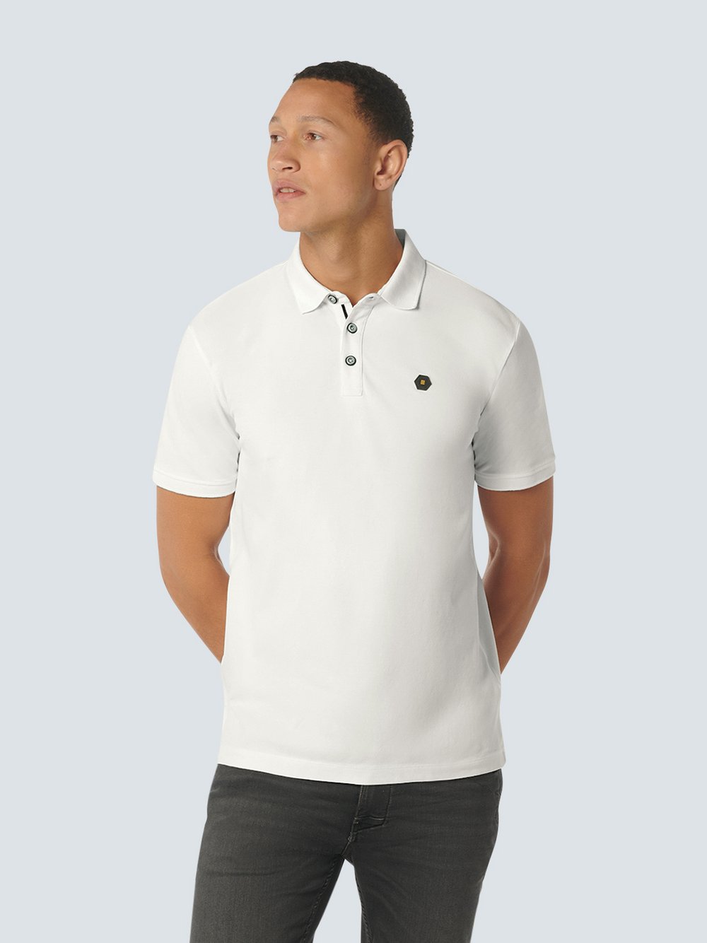 No Excess Klassisches Polo Herren Baumwolle weiß, XL