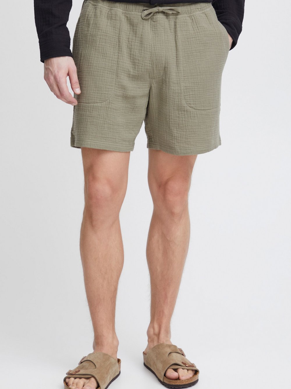 Solid Shorts Herren Baumwolle grün, XXL