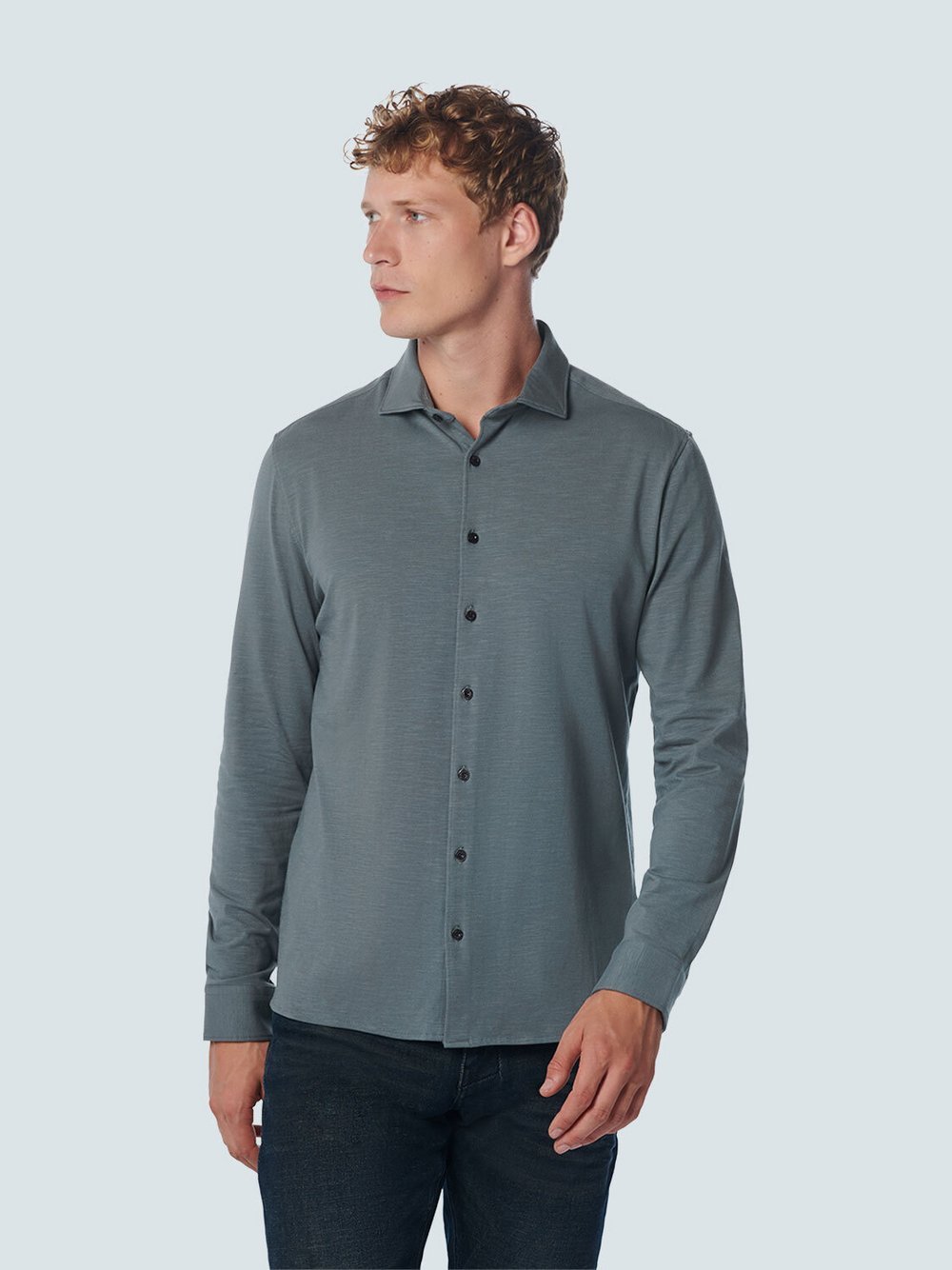 No Excess Jersey-Shirt Herren Regular Fit Baumwolle grau, L