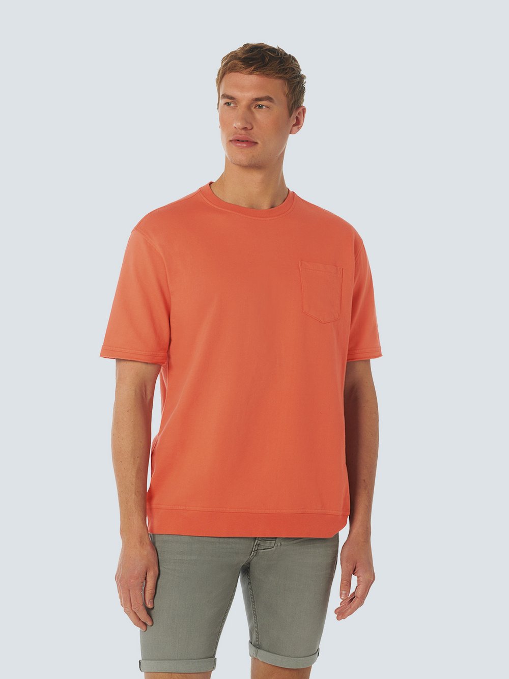 No Excess Kurzarm-Pullover Herren Baumwolle orange, XL