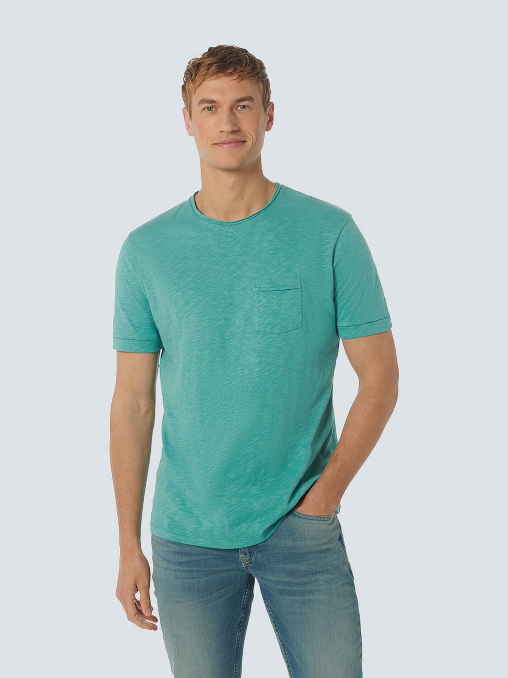 No Excess T-Shirt mit Rundhalsausschnitt Herren Baumwolle blau, XL