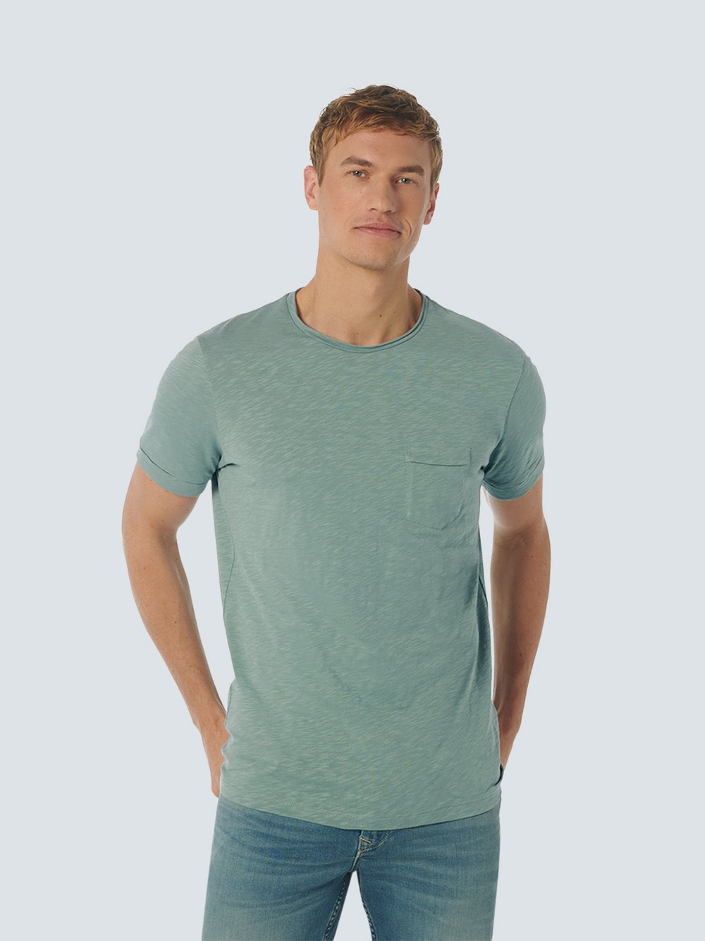 No Excess T-Shirt mit Rundhalsausschnitt Herren Baumwolle grau, S