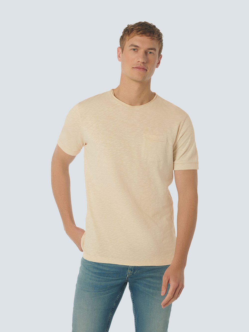 No Excess T-Shirt mit Rundhalsausschnitt Herren Baumwolle beige, XXL