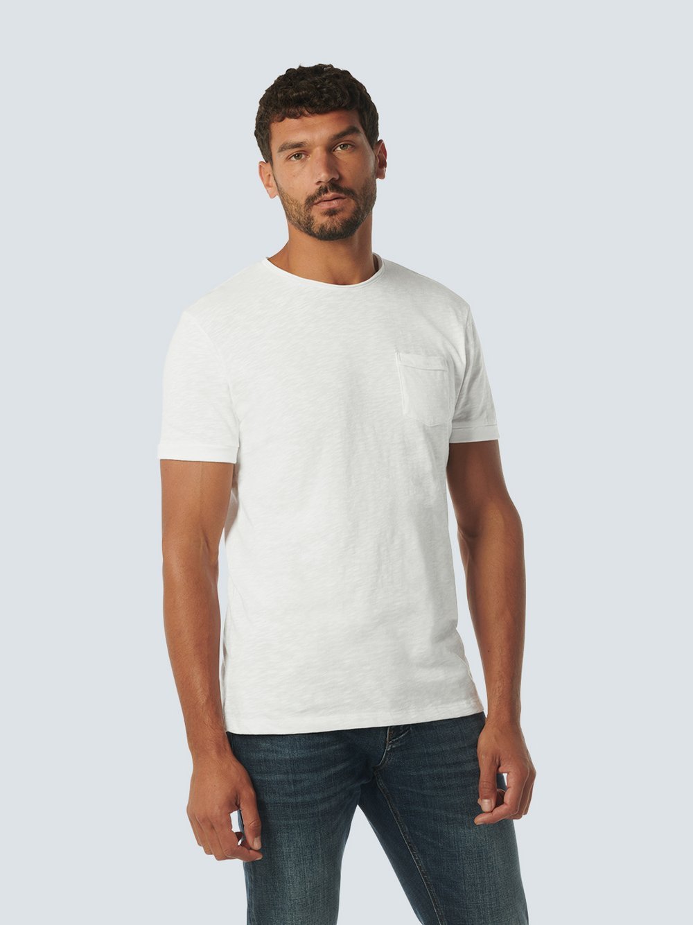 No Excess T-Shirt mit Rundhalsausschnitt Herren Baumwolle weiß, XXXL