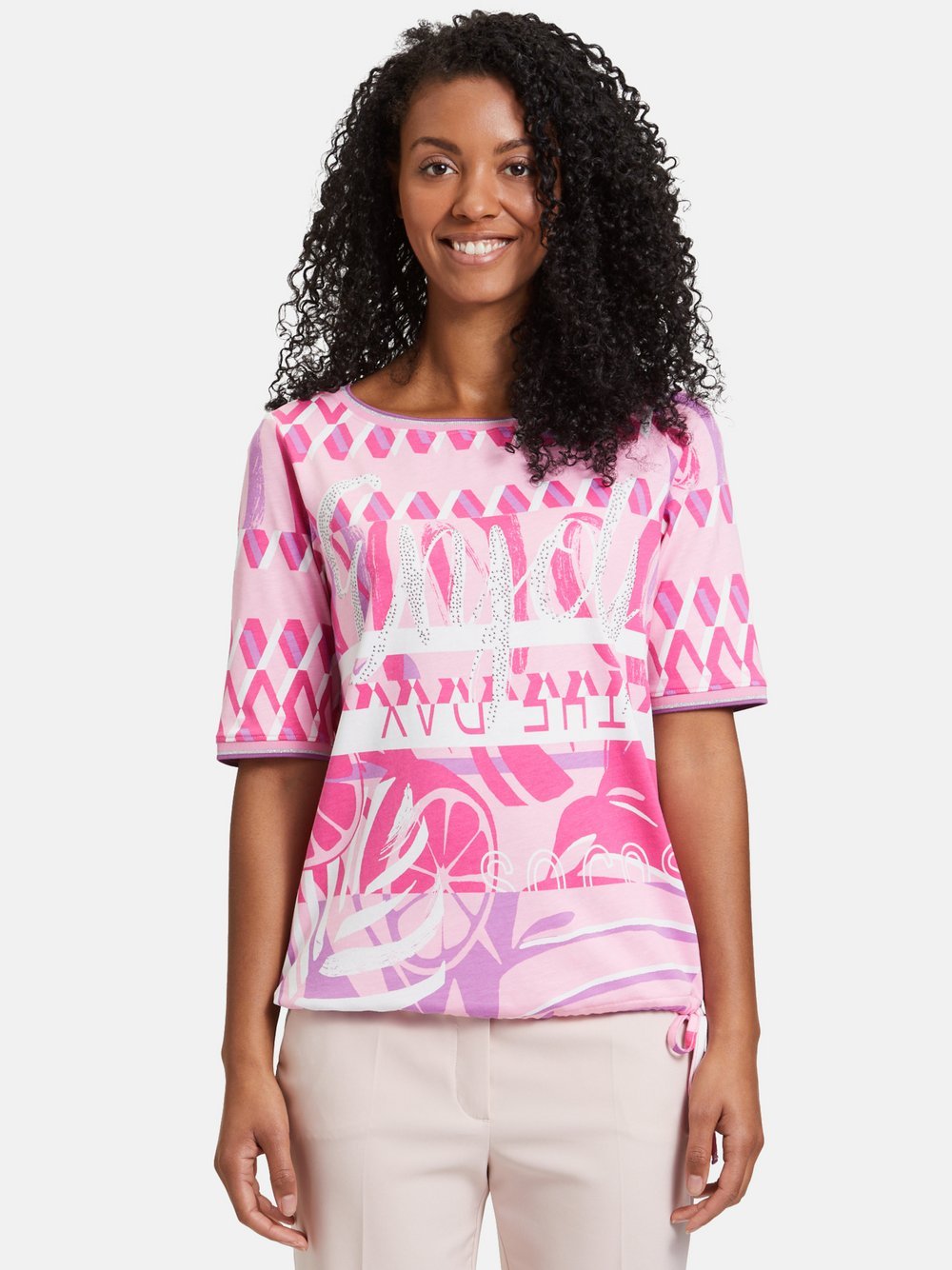 Betty Barclay Casual-Shirt Damen Baumwolle rosa gemustert, 38