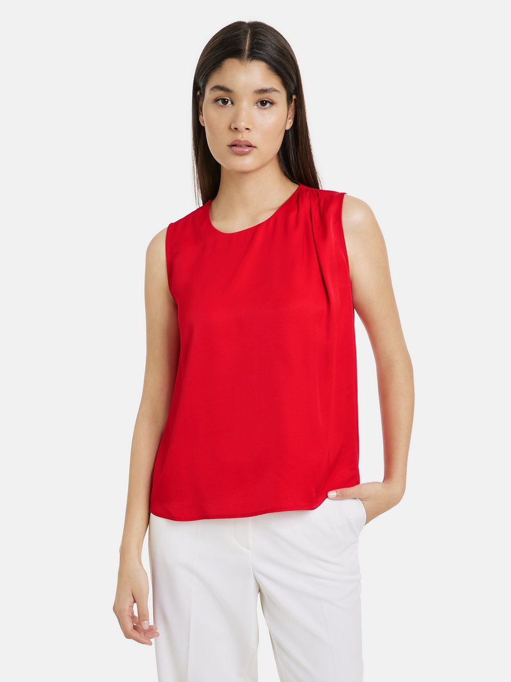 Taifun Ärmellose Bluse Damen Viskose rot, 42