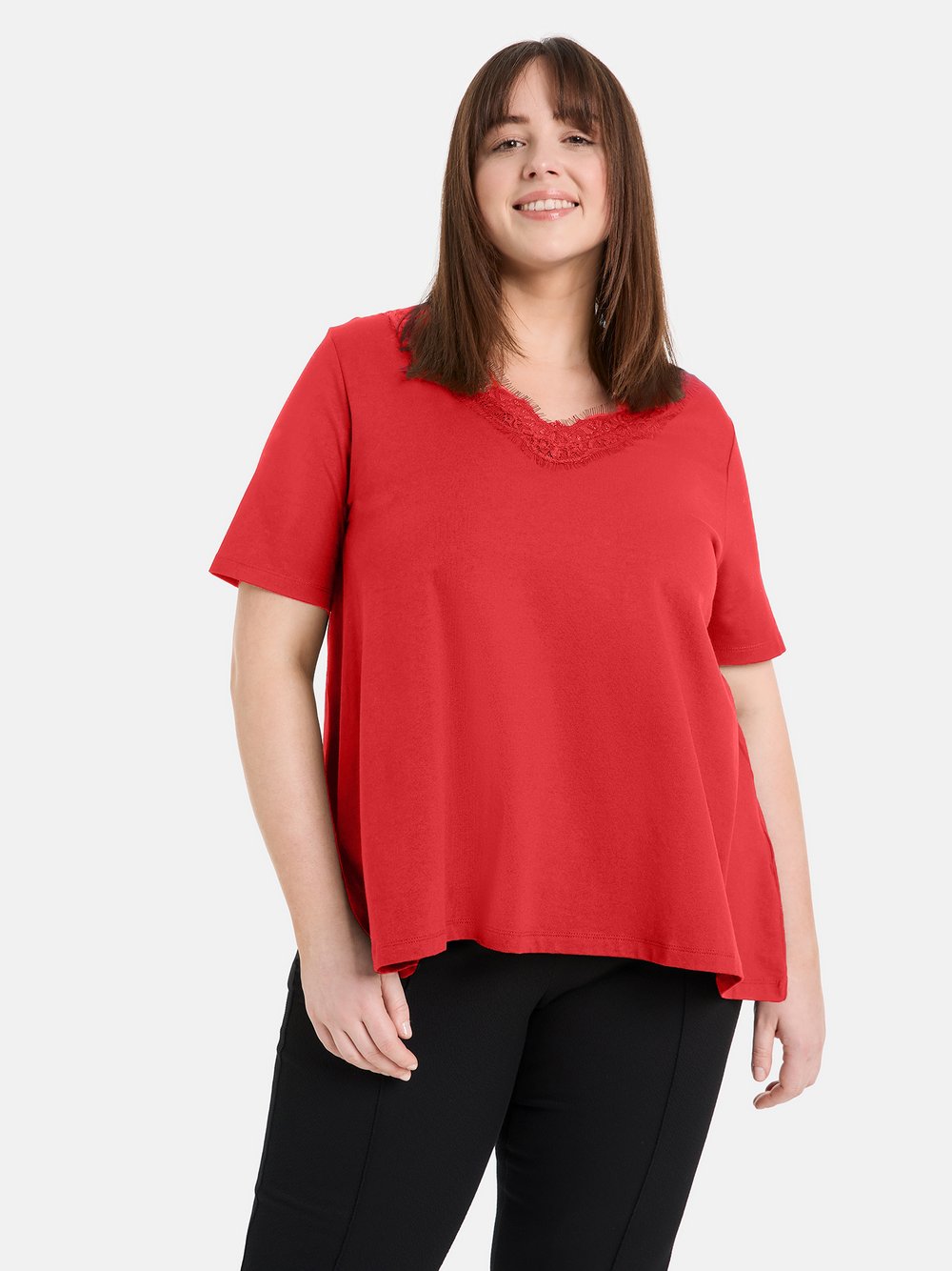 Samoon Kurzarmshirt Damen rot, 52