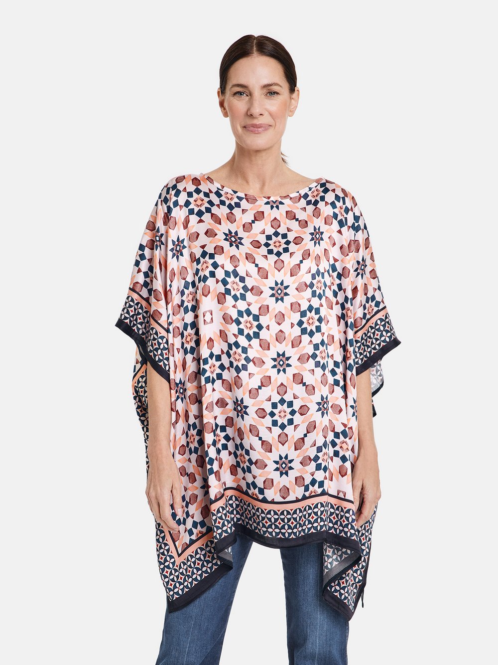 Gerry Weber Poncho Damen Baumwolle mehrfarbig gemustert, ONE SIZE