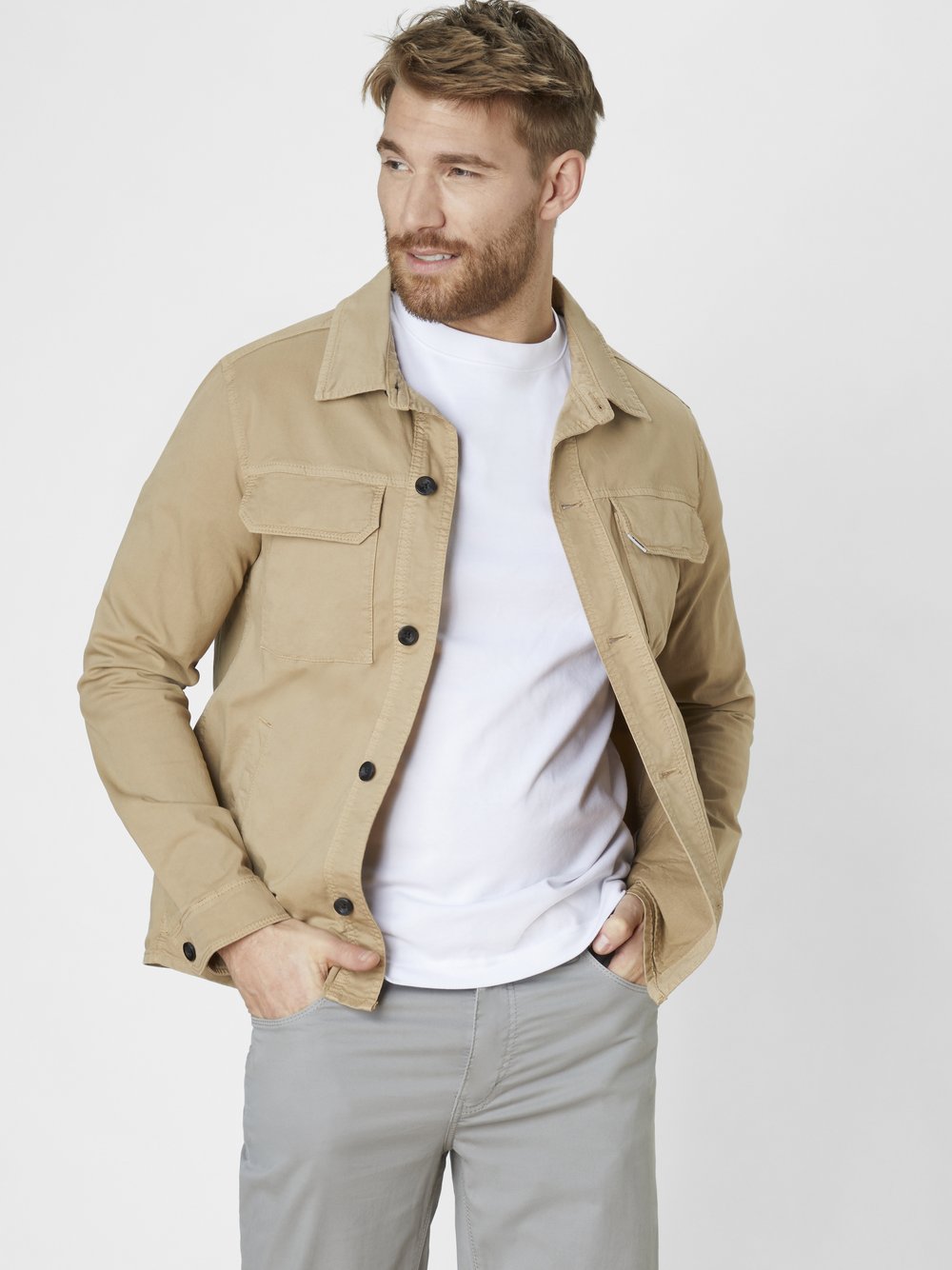 Redpoint Hemdjacke Herren Baumwolle beige, S